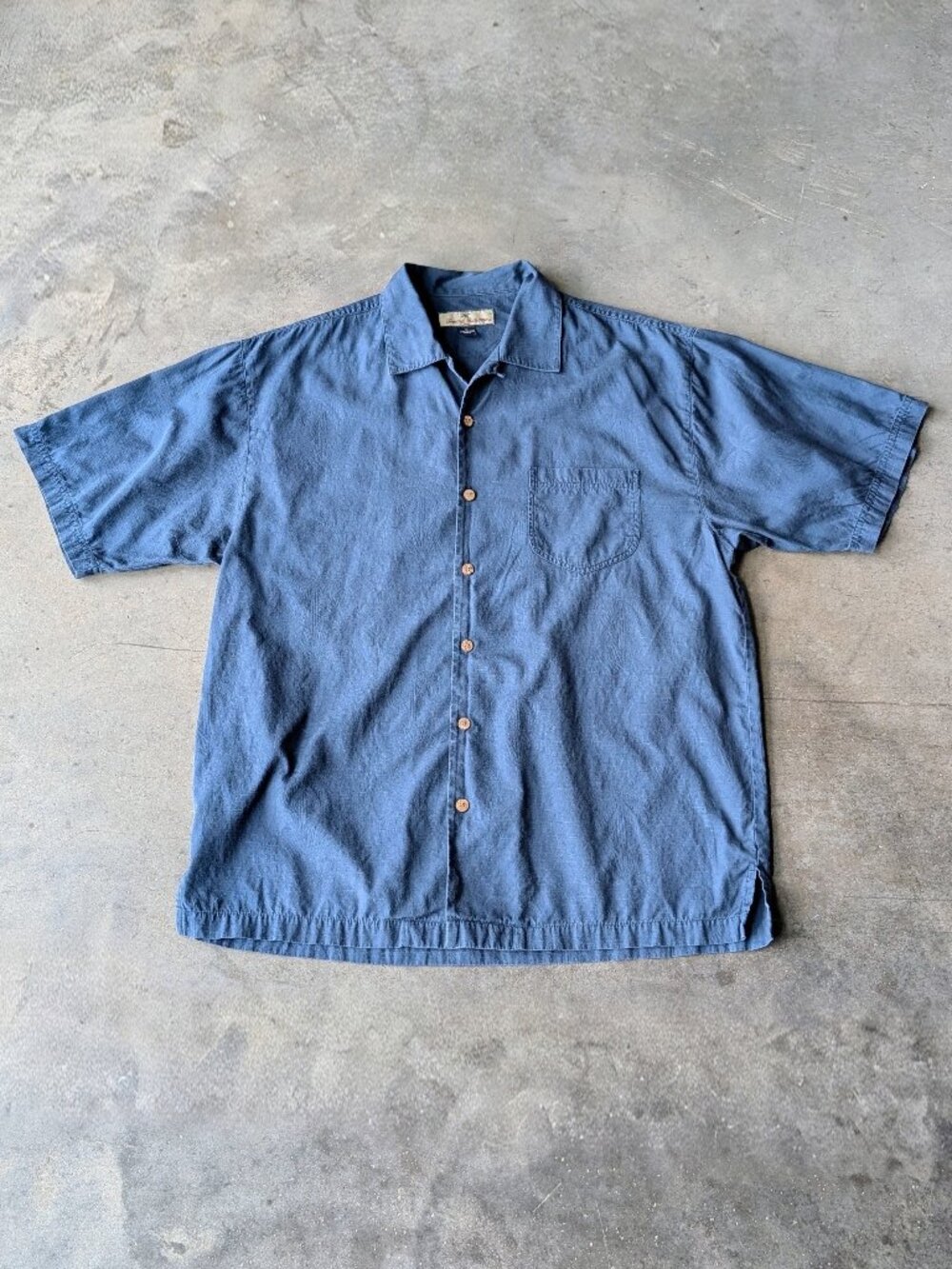 Vintage Tommy Bahama Blue Cotton Short Sleeve Button Front Shirt medium